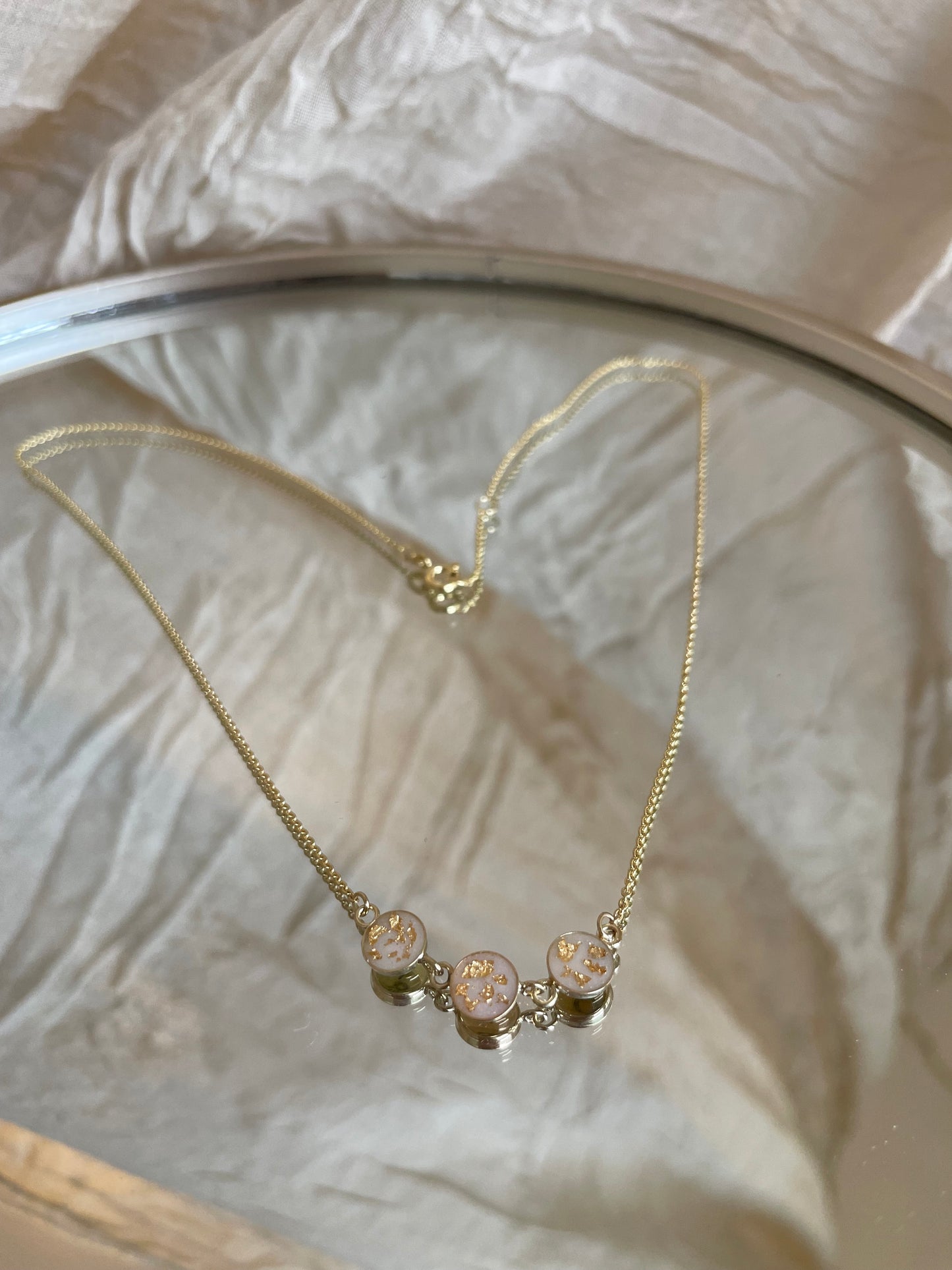 Collana con pendenti a 3 punti - oro 14 carati (possibile anche con 1 o 2 pendenti)