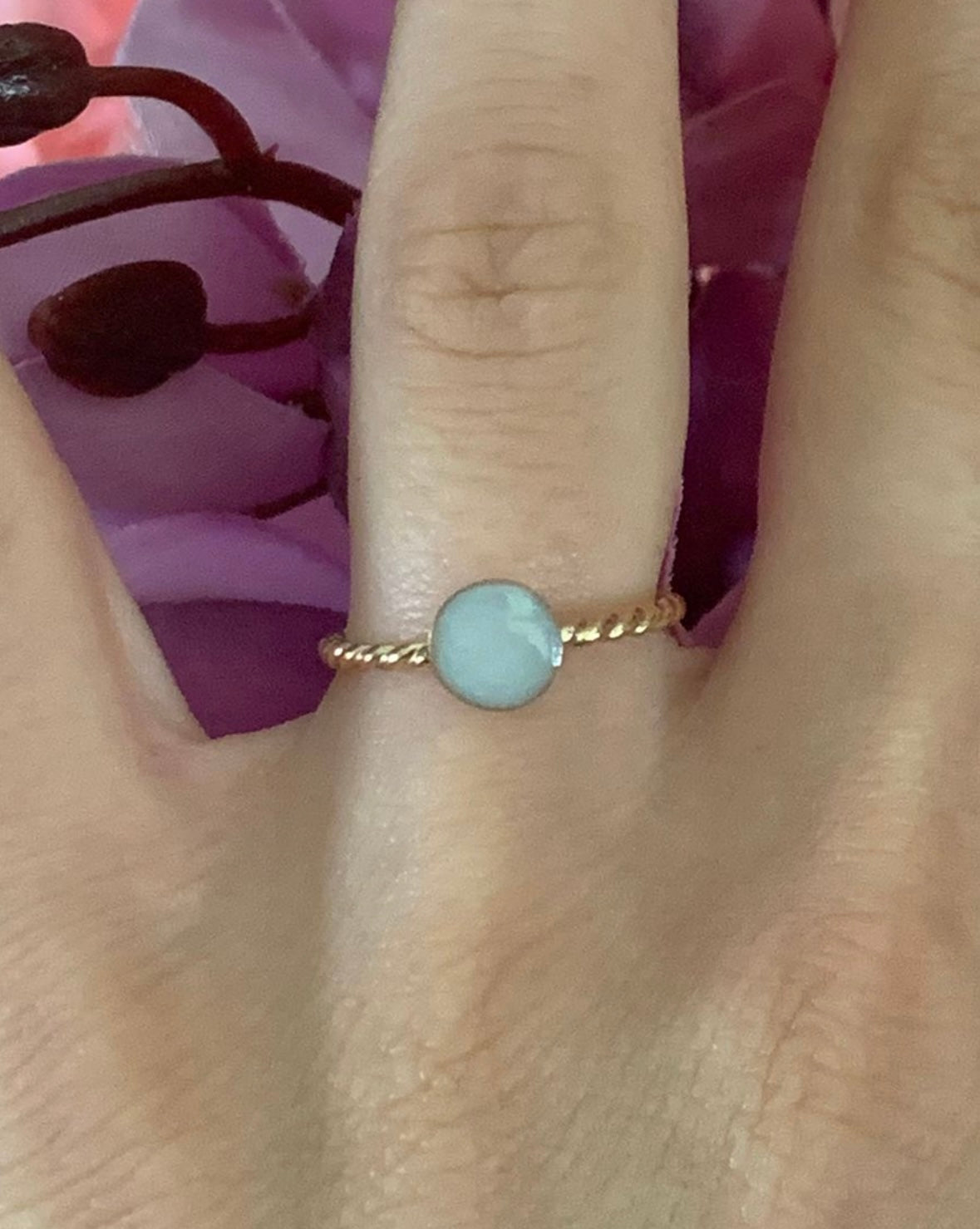 Anello per latte materno Elodie riempito d'oro