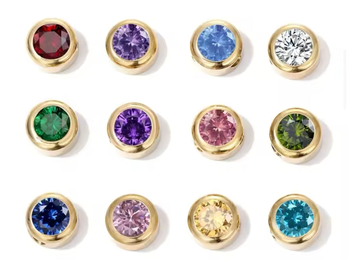 Colar e pulseira Birthstone zircona prata - ouro