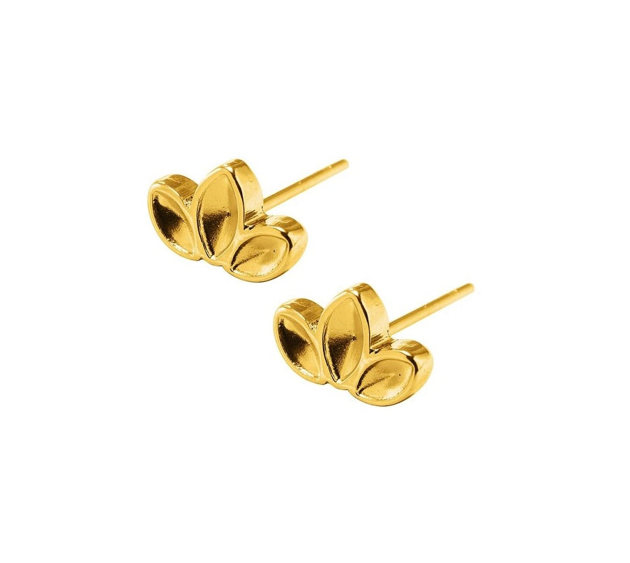 Pendientes de leche materna Lotus acero inoxidable - chapado en oro - plateado