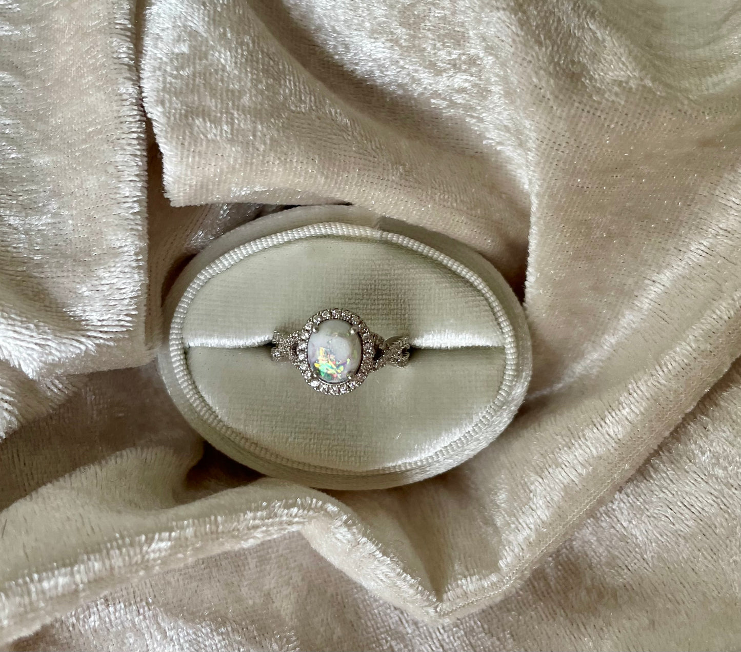La bague lait maternel pierre ovale - argent plaqué rose