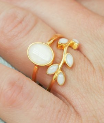 Anello ovale in oro massiccio (14 carati)