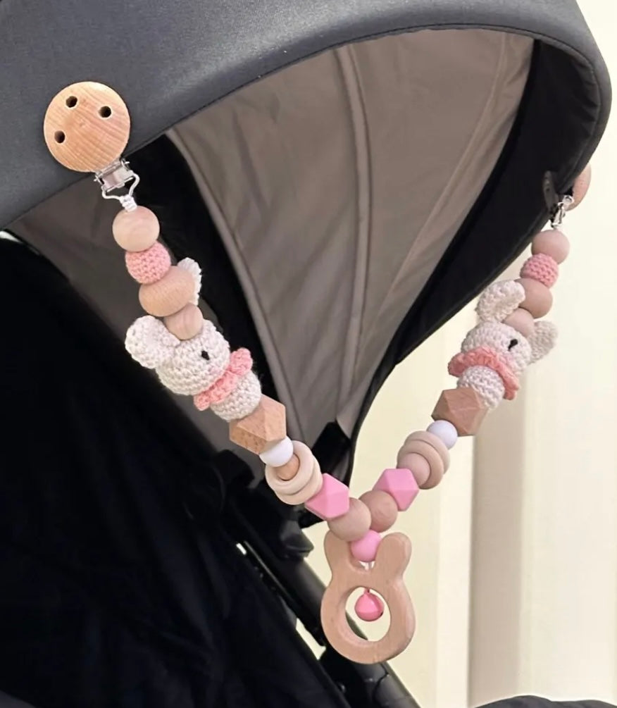 Tenditore del carrello coniglietto rosa fatto a mano
