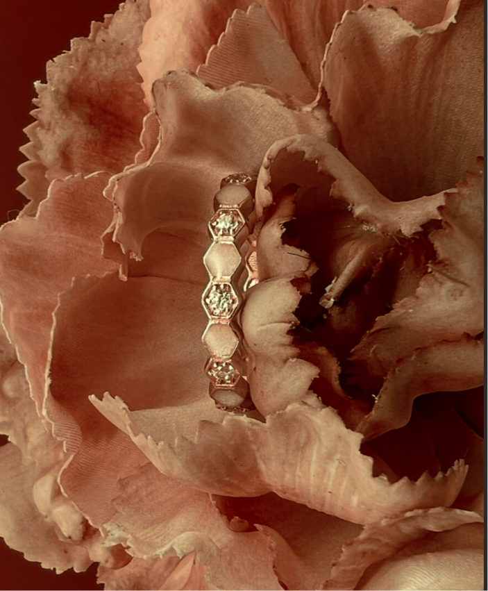 Anello per il latte materno, pietra portafortuna dell'ape - argento - placcato oro - placcato rosa