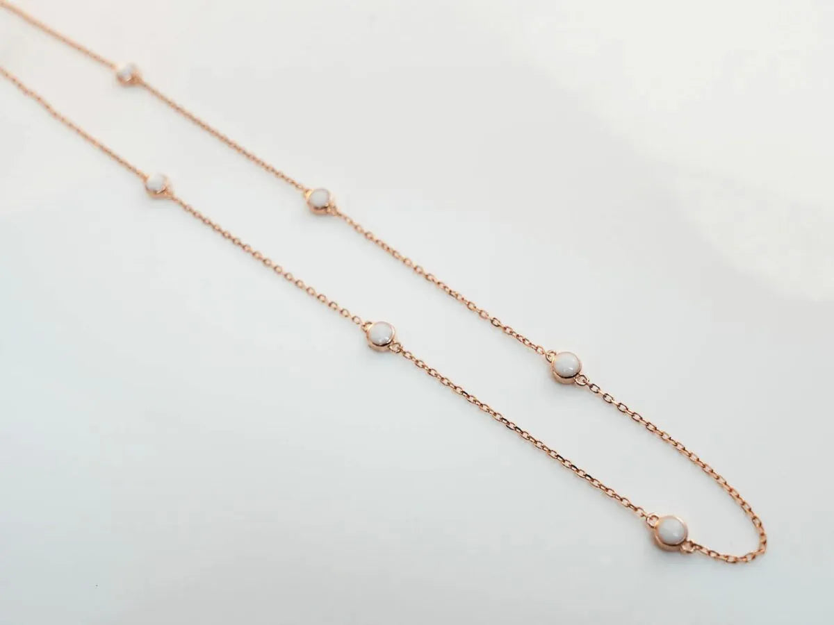 Collar de leche materna 6 puntos - plata - baño de rosa - baño de oro