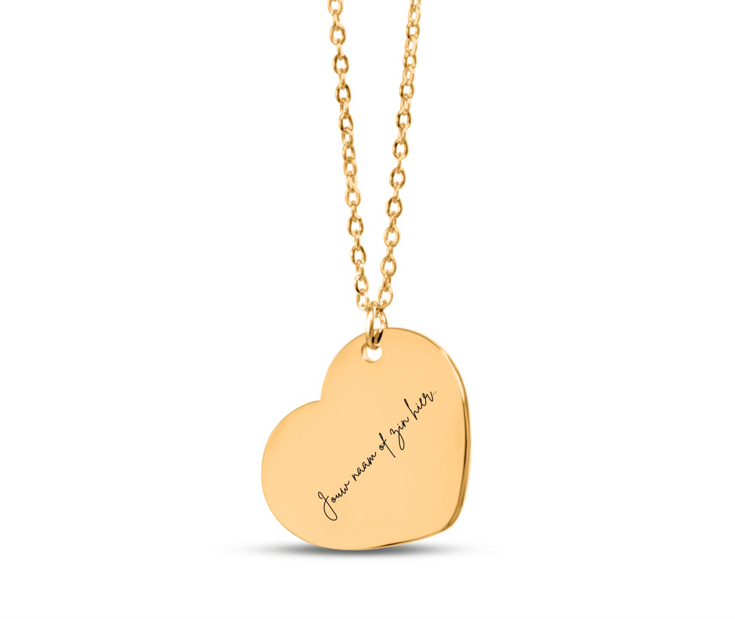 Collar de corazón con su mensaje o nombre personal - plata - oro rosa - oro