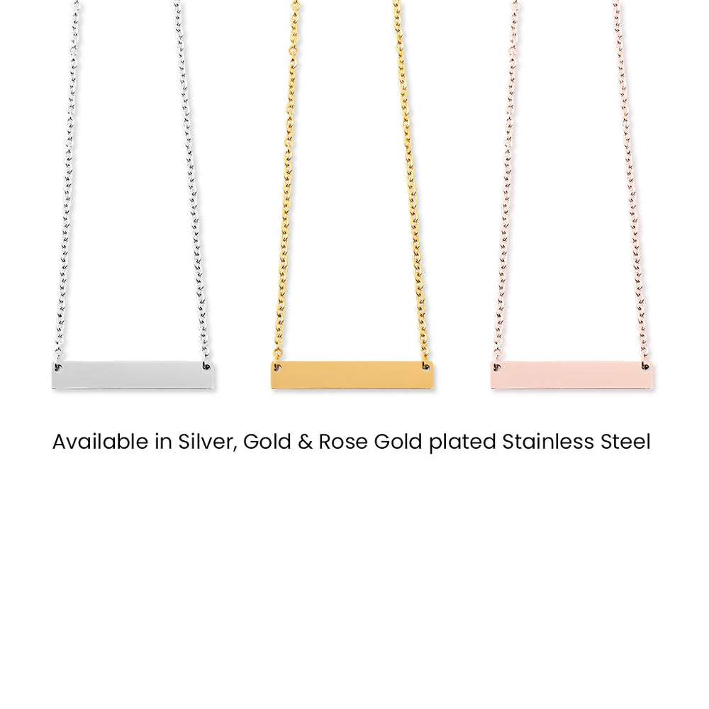 Collar barra horizontal - plata - oro - oro rosa