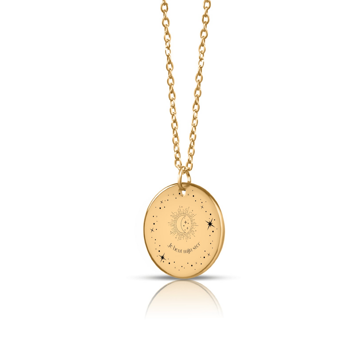 Collar estrella estrella galaxia con nombre o grabado de texto personalizado - plata - oro - oro rosa