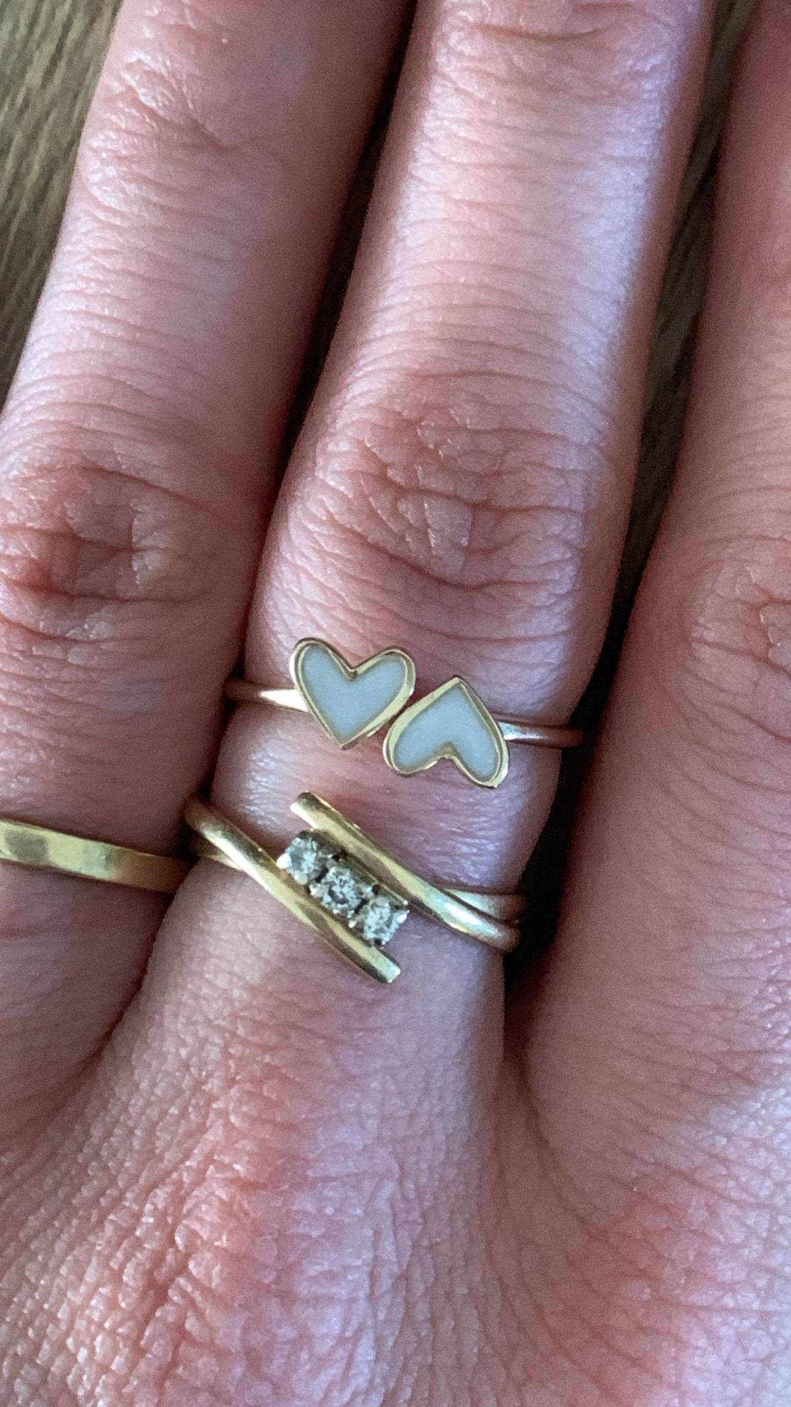 Moedermelk ring twin love (14 karaat) goud