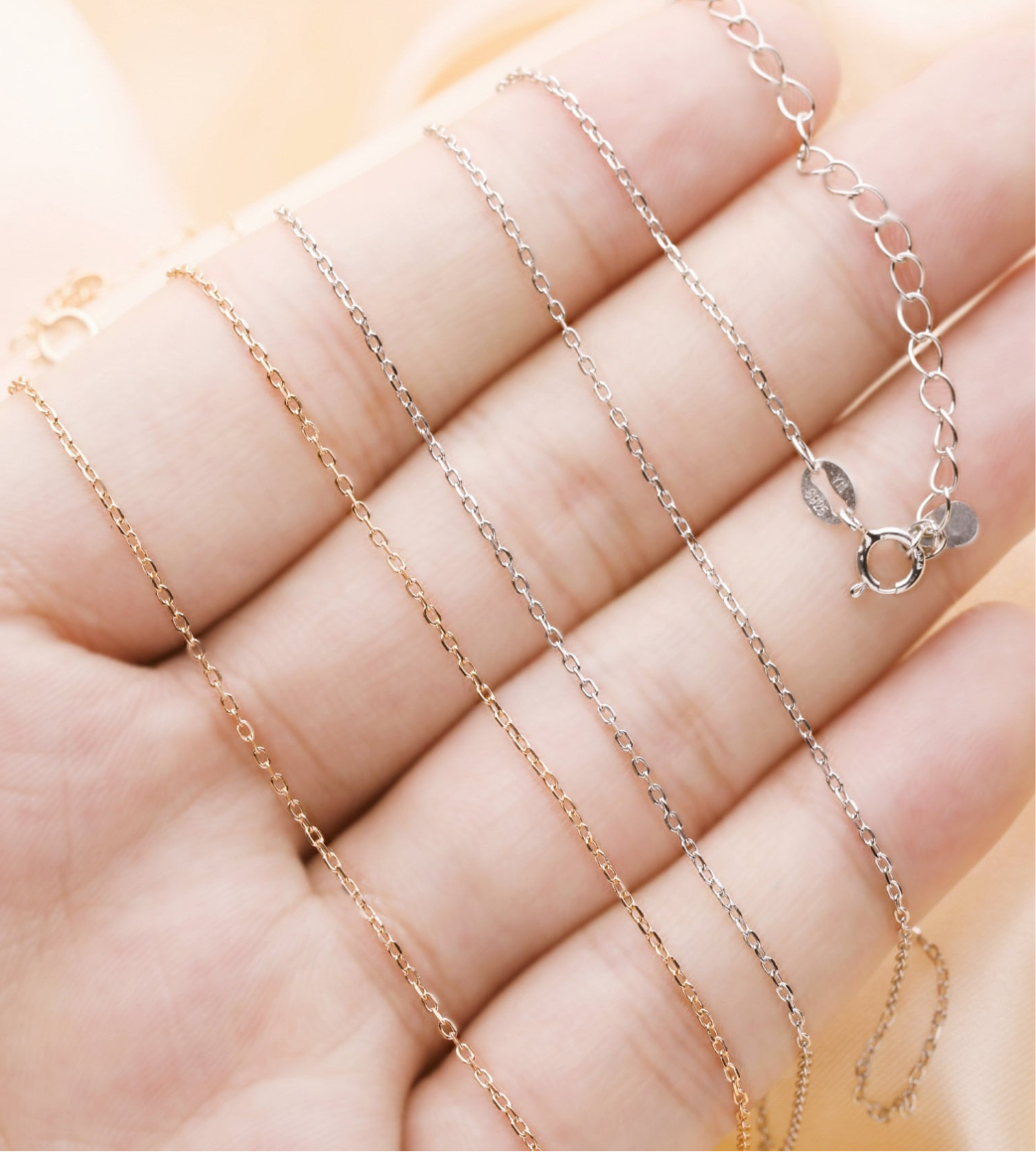 Collar ajustable suelto plata - chapado en oro - chapado en rosa