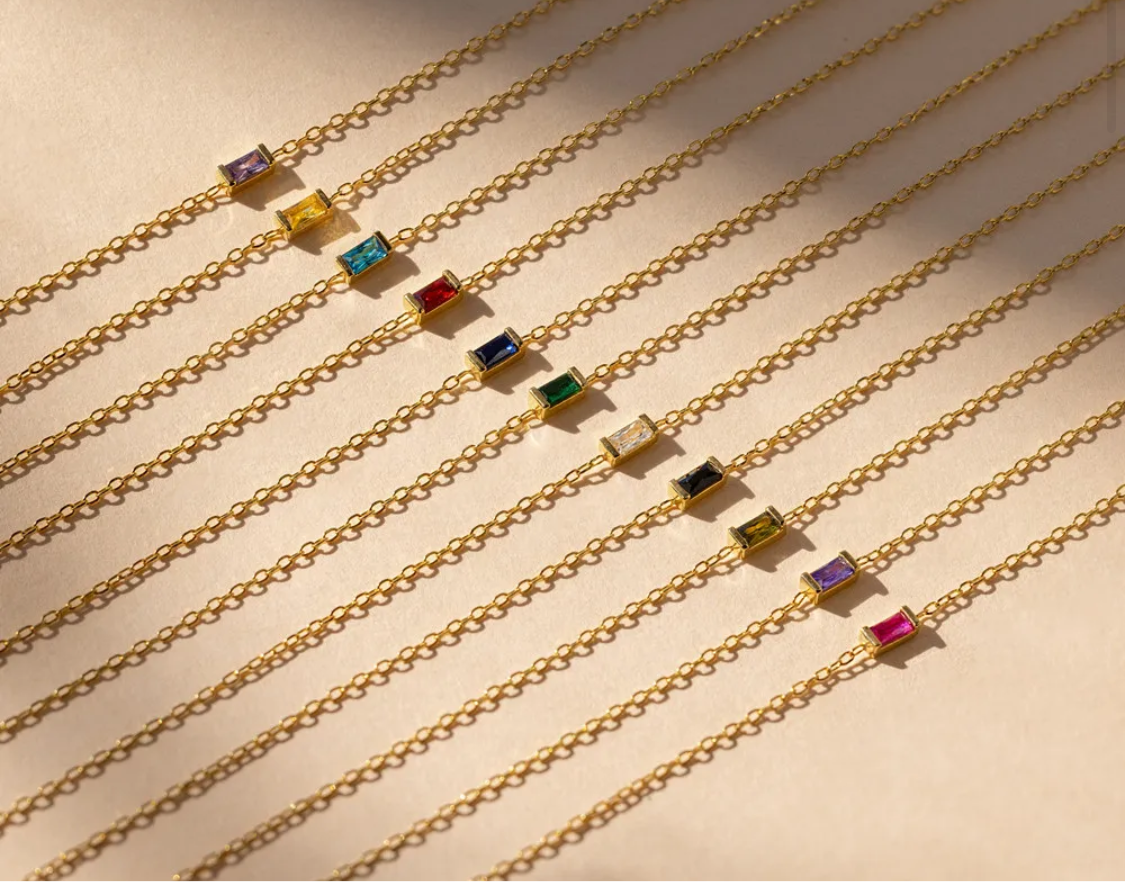 Bracelet pierre de naissance cube acier inoxydable