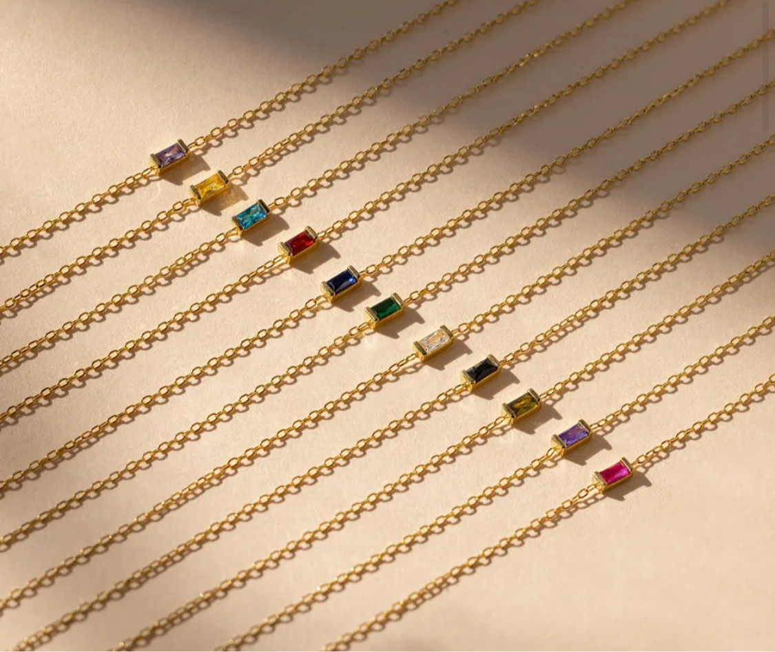 Pulseira de pedra de nascimento em ouro