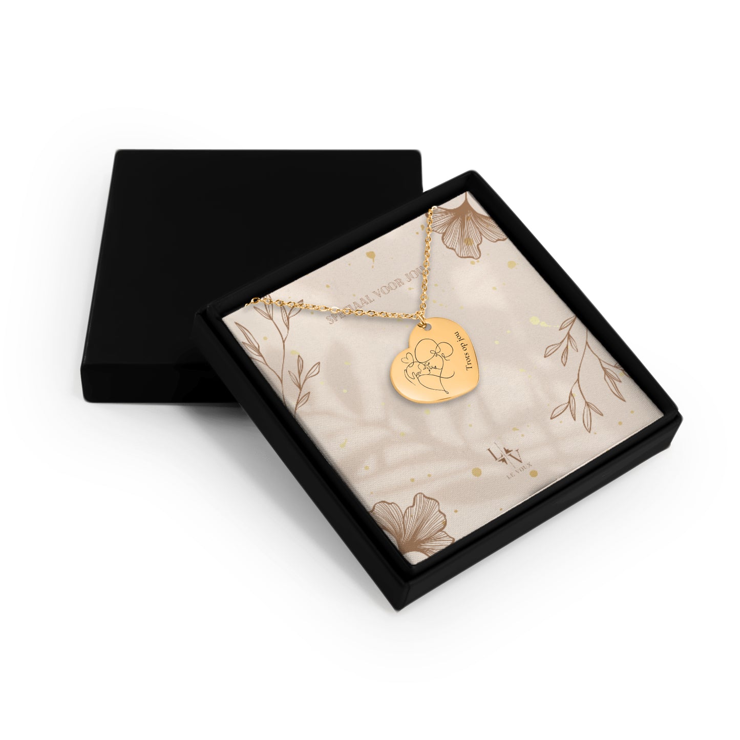 Collar madre hijo regalo corazón nombre personalizado mamá collar joyería de leche materna - plata - rosa - oro