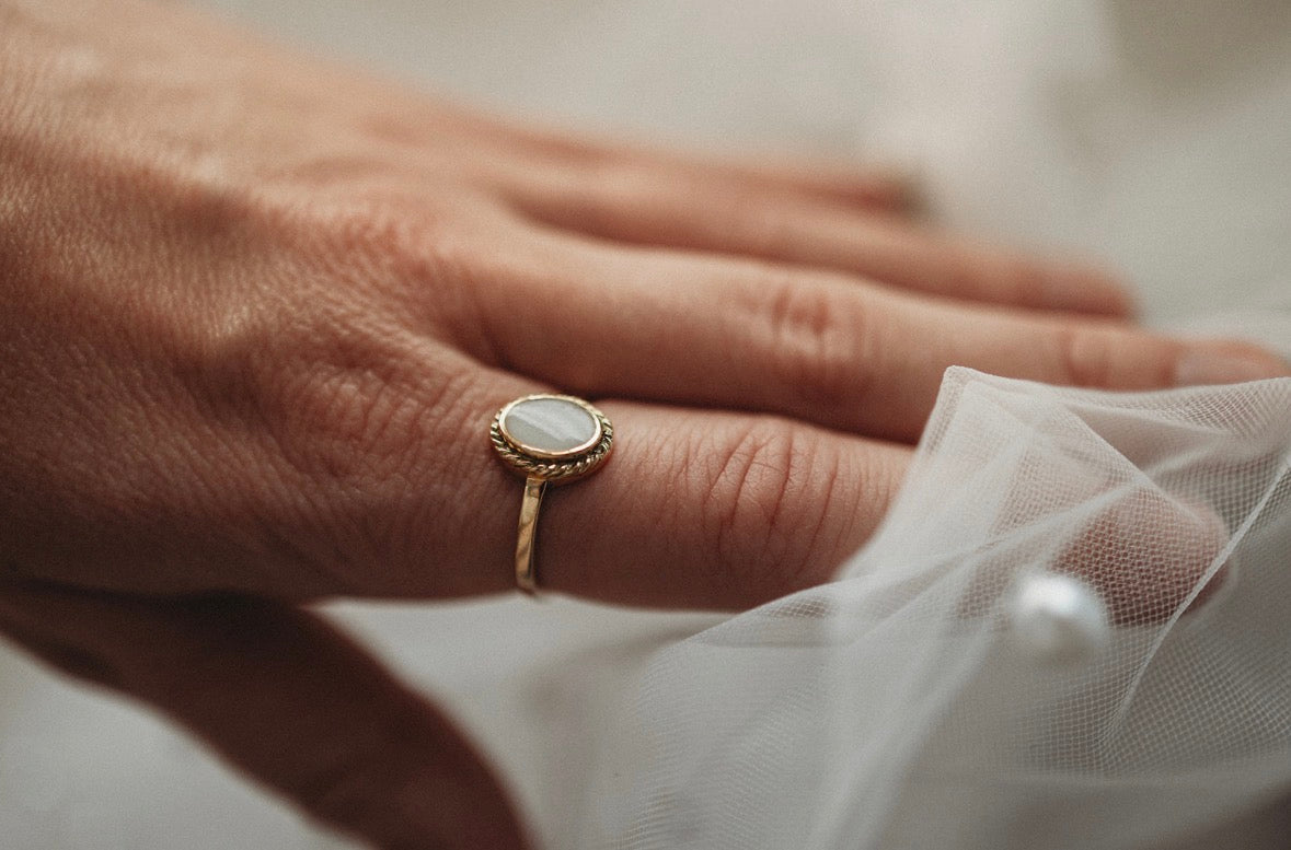 Moedermelk ring Bella zilver, gold plated