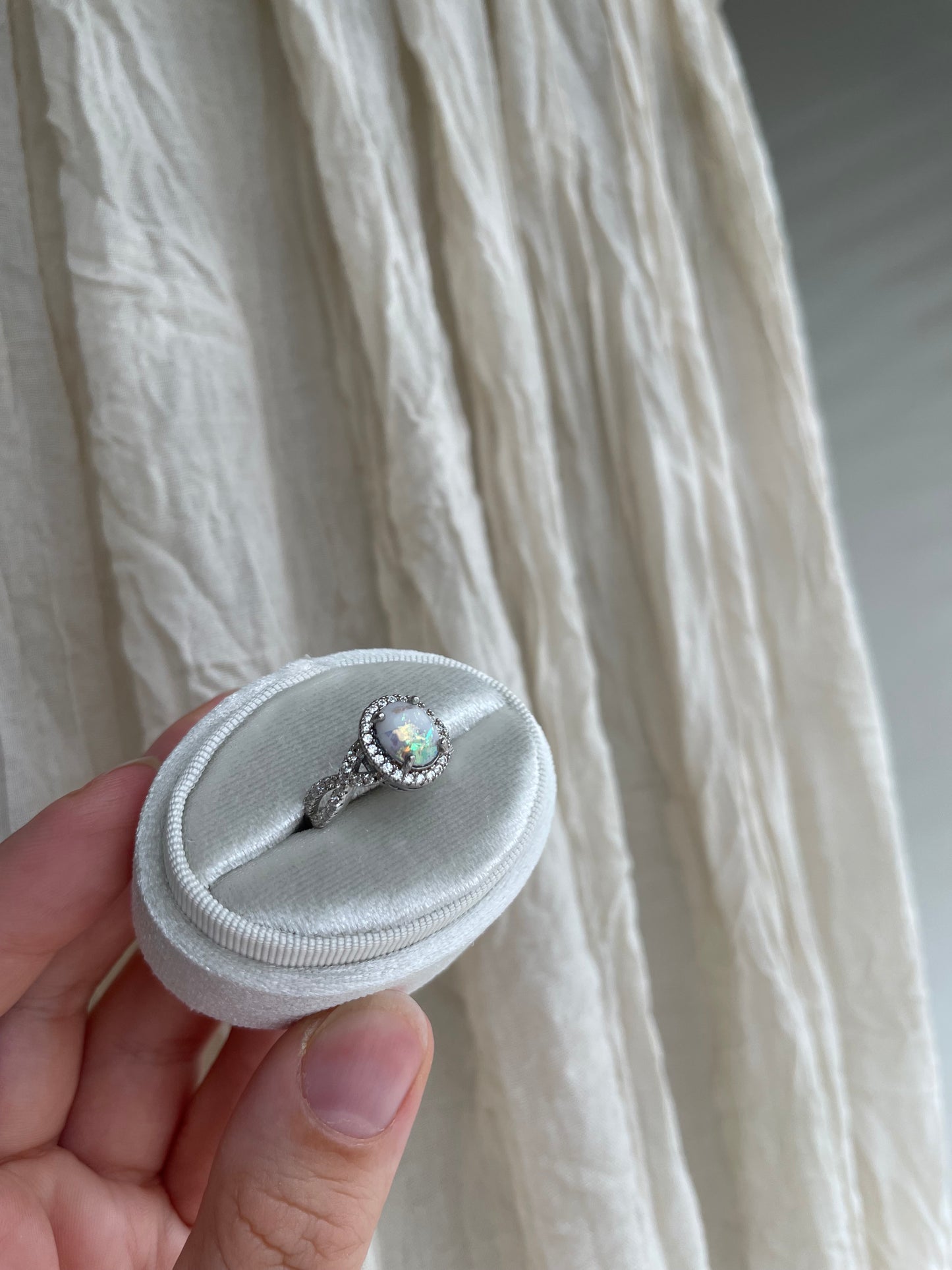 La bague lait maternel pierre ovale - argent plaqué rose