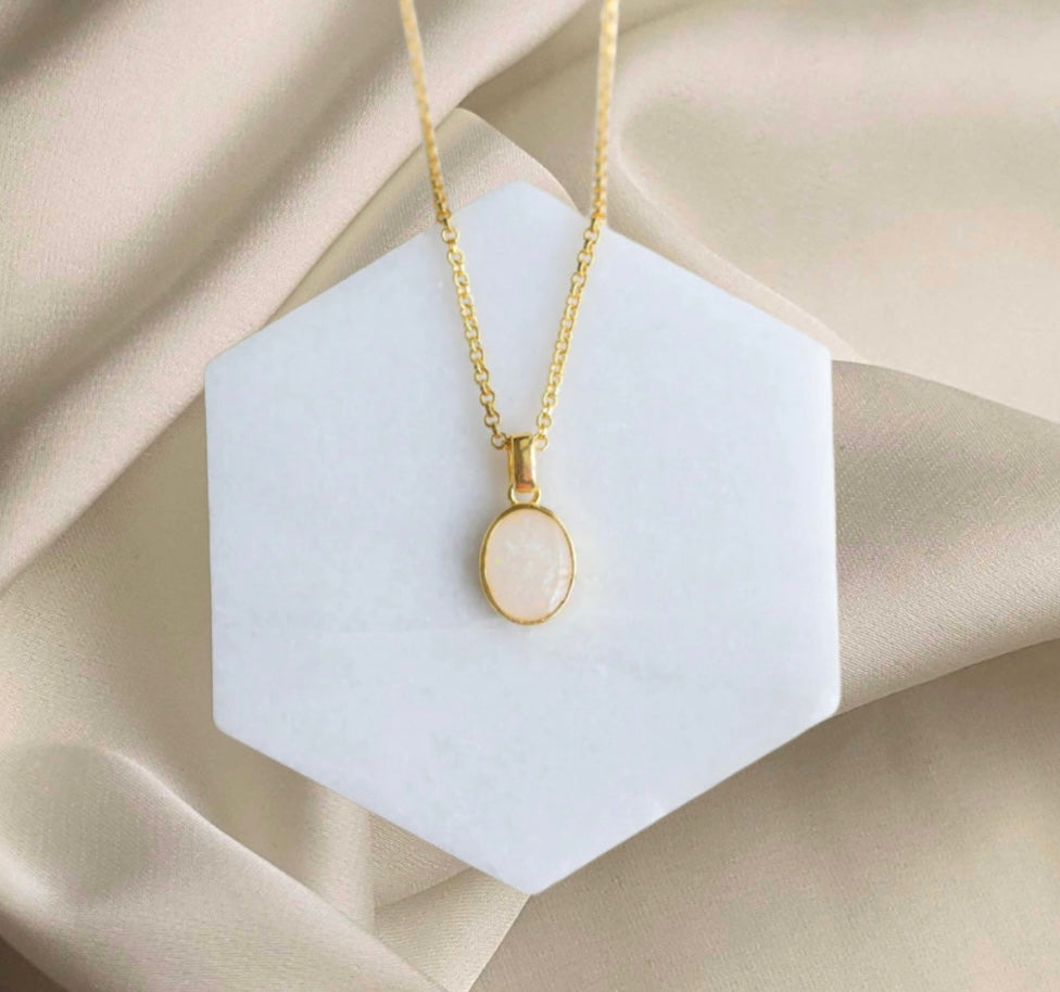 Colgante ovalado - chapado en oro - chapado en rosa - plata
