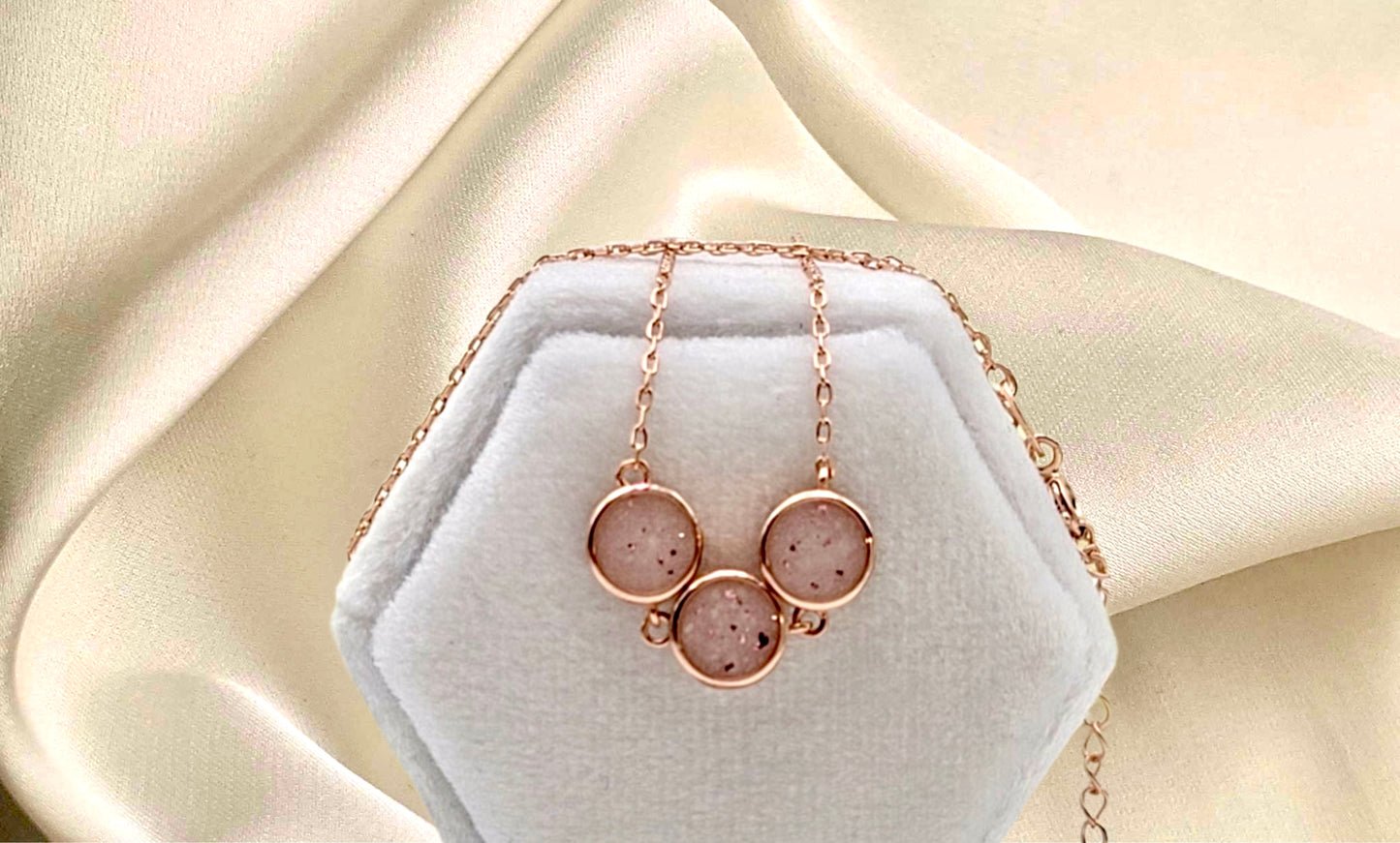 Collar con colgantes de 3 puntos - plata - chapado en oro - chapado en rosa