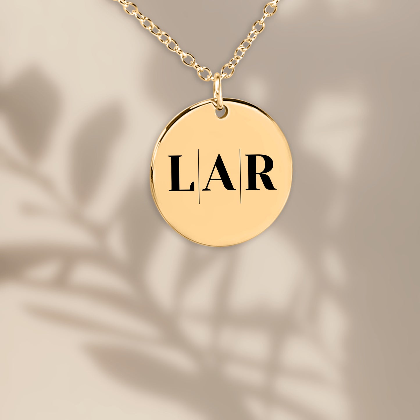 Collar de monedas con iniciales de 3 letras grabado personalizado - plata - oro rosa - oro
