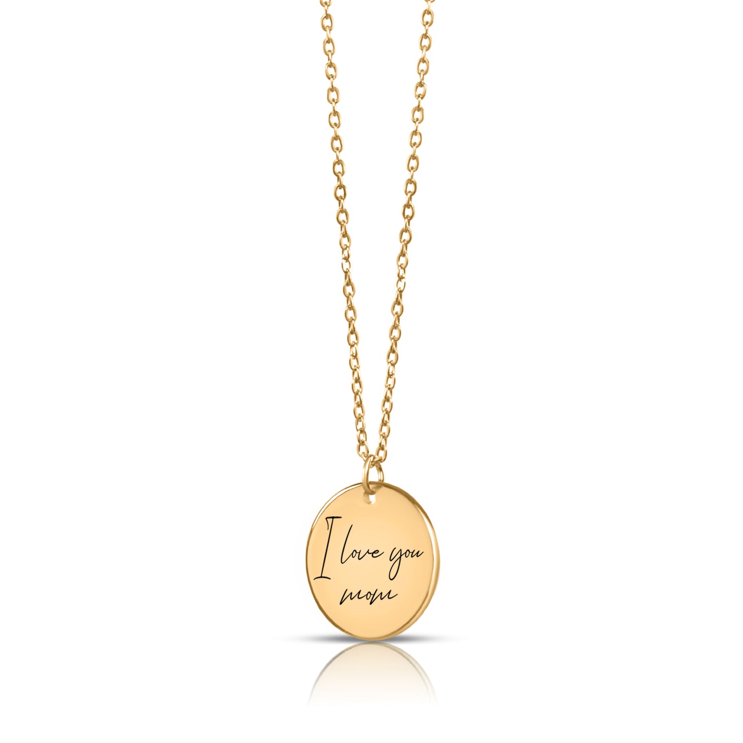 Sube tu texto escrito o dibujo para este collar de monedas personalizado - plata - oro rosa - oro