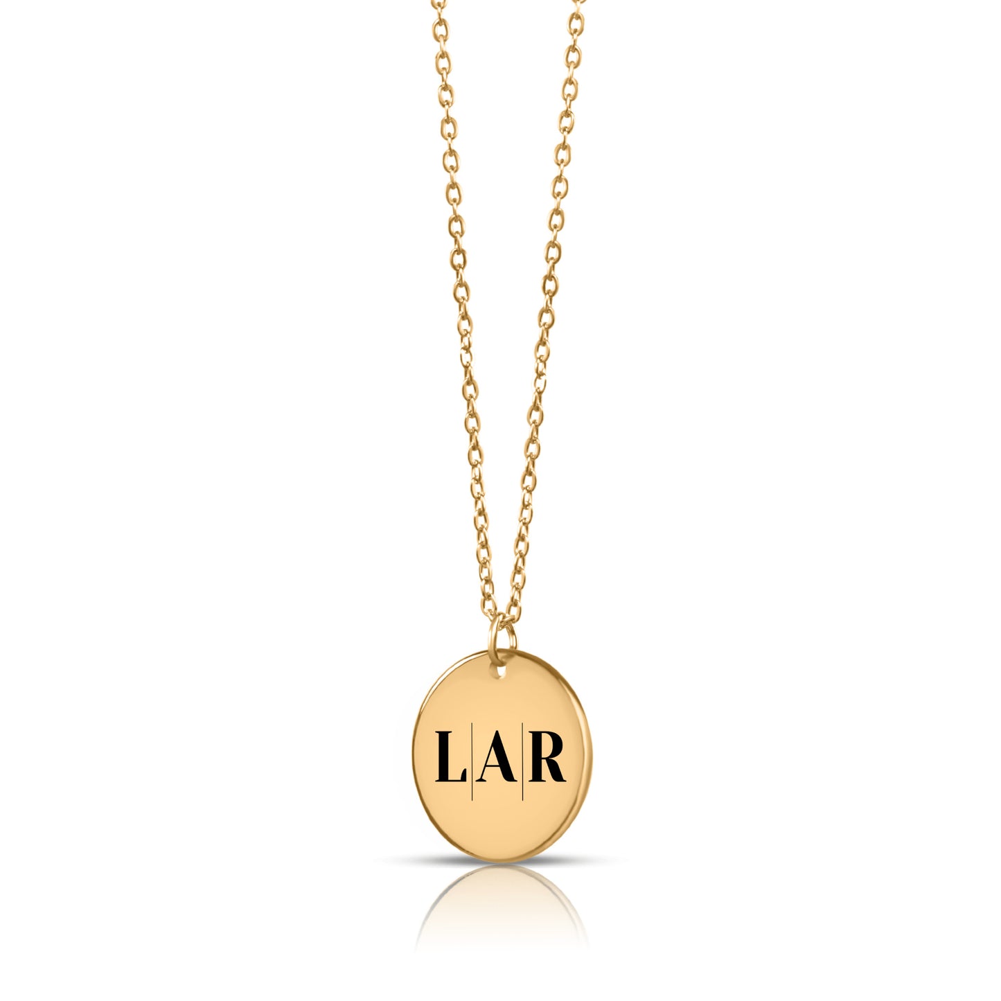 Collar de monedas con iniciales de 3 letras grabado personalizado - plata - oro rosa - oro