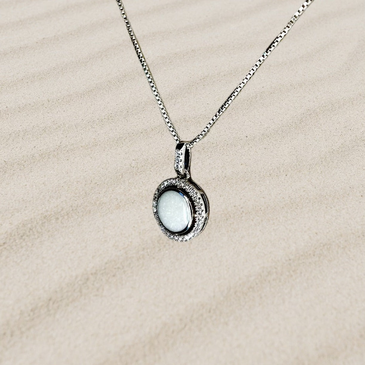 Joyería de leche materna El colgante de piedra circular - plata, chapado en oro, chapado en rosa