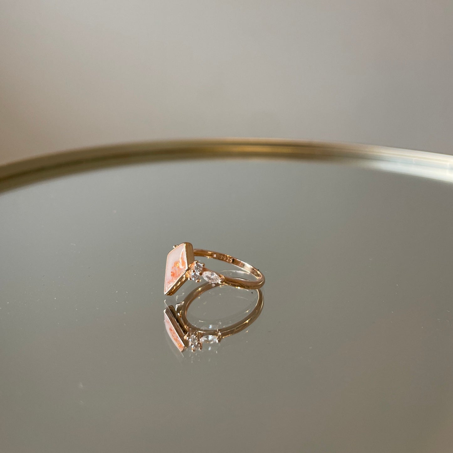 Anel selado para leite materno - prata, banhado a ouro e banhado a rosa