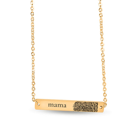 Collar de huellas dactilares con nombre joyería de huellas dactilares oro - plata - rosa