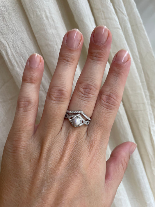 L'anneau de lait maternel Infinity Stack - argent, plaqué rose