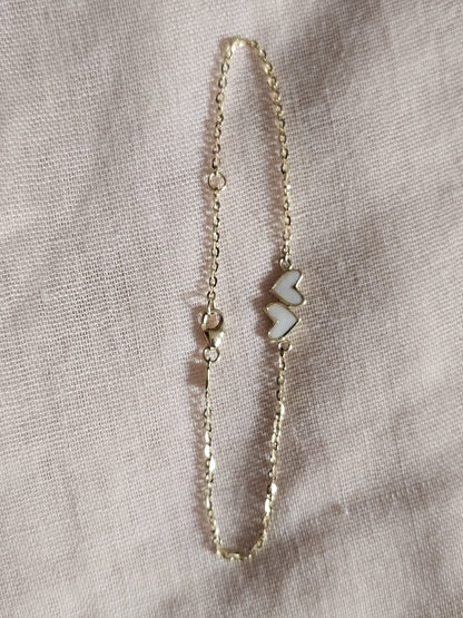 Moedermelk armband Noé twin rond of hartje (14 karaat) goud