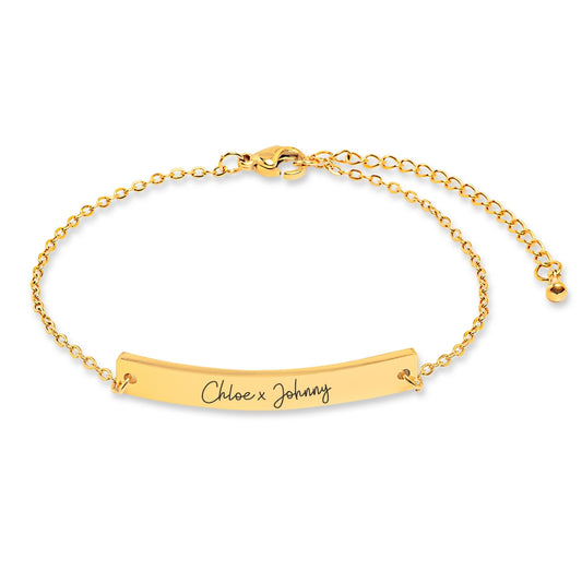 Gravure bracelet barre-argent-or-or rose