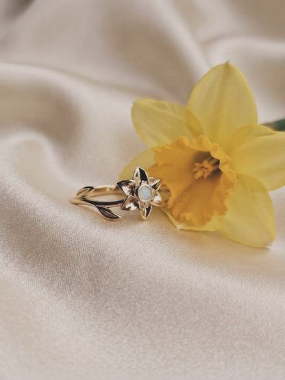 Moedermelk ring de birthflower - 14 karaat goud