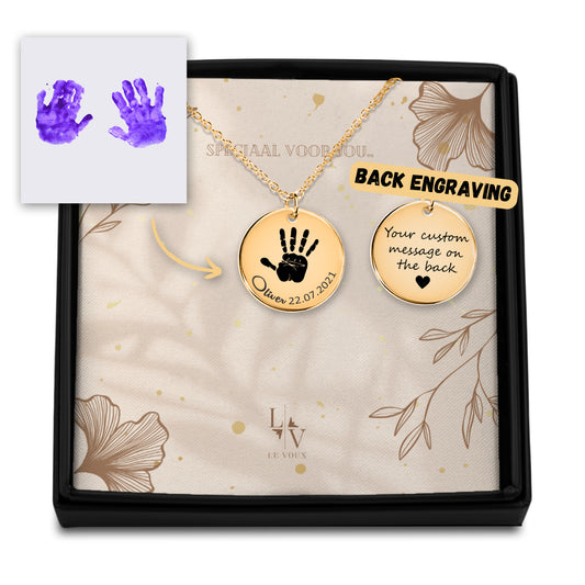 hand of voet afdruk ketting met naam 