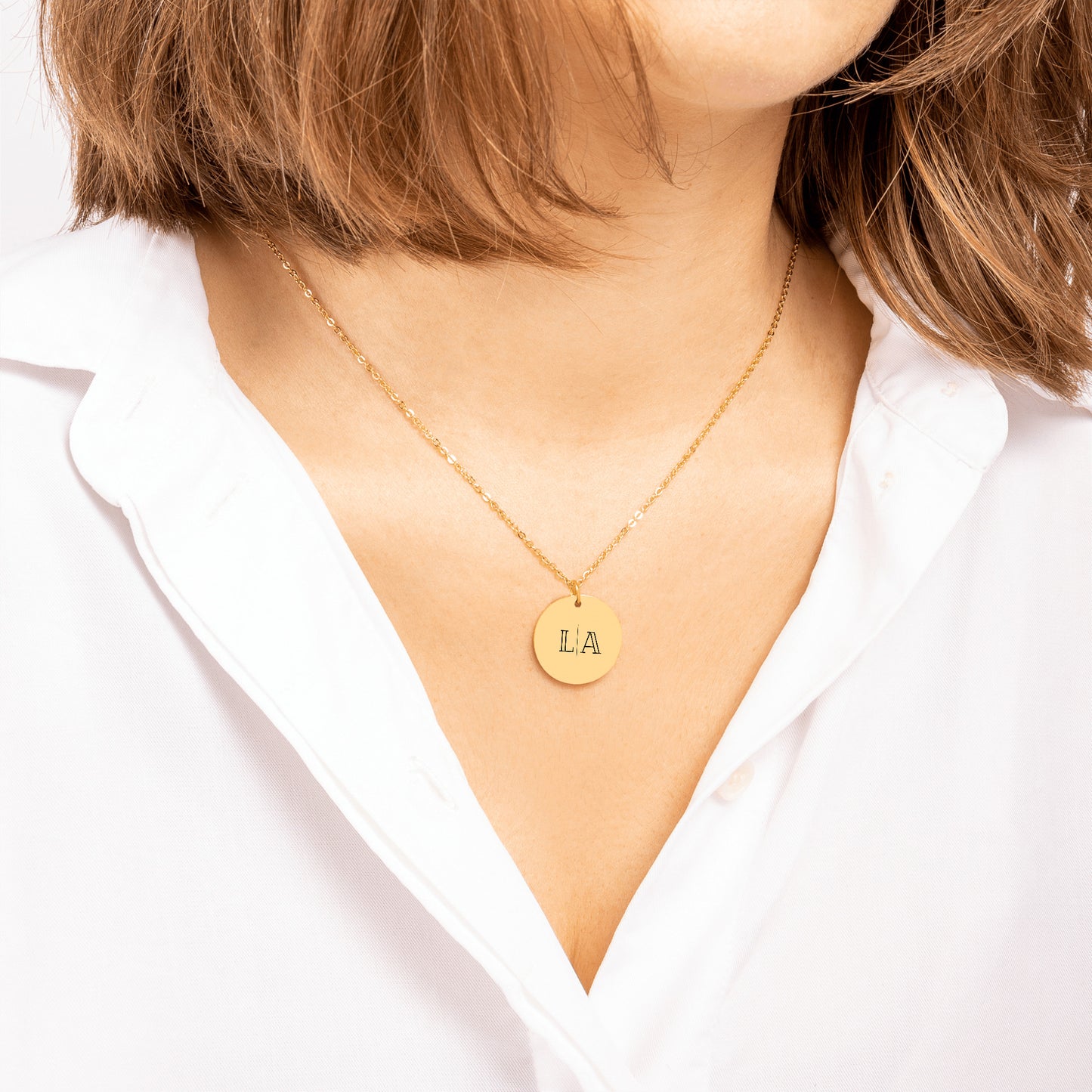 collier lettre initiales gravure-argent-or rose-or