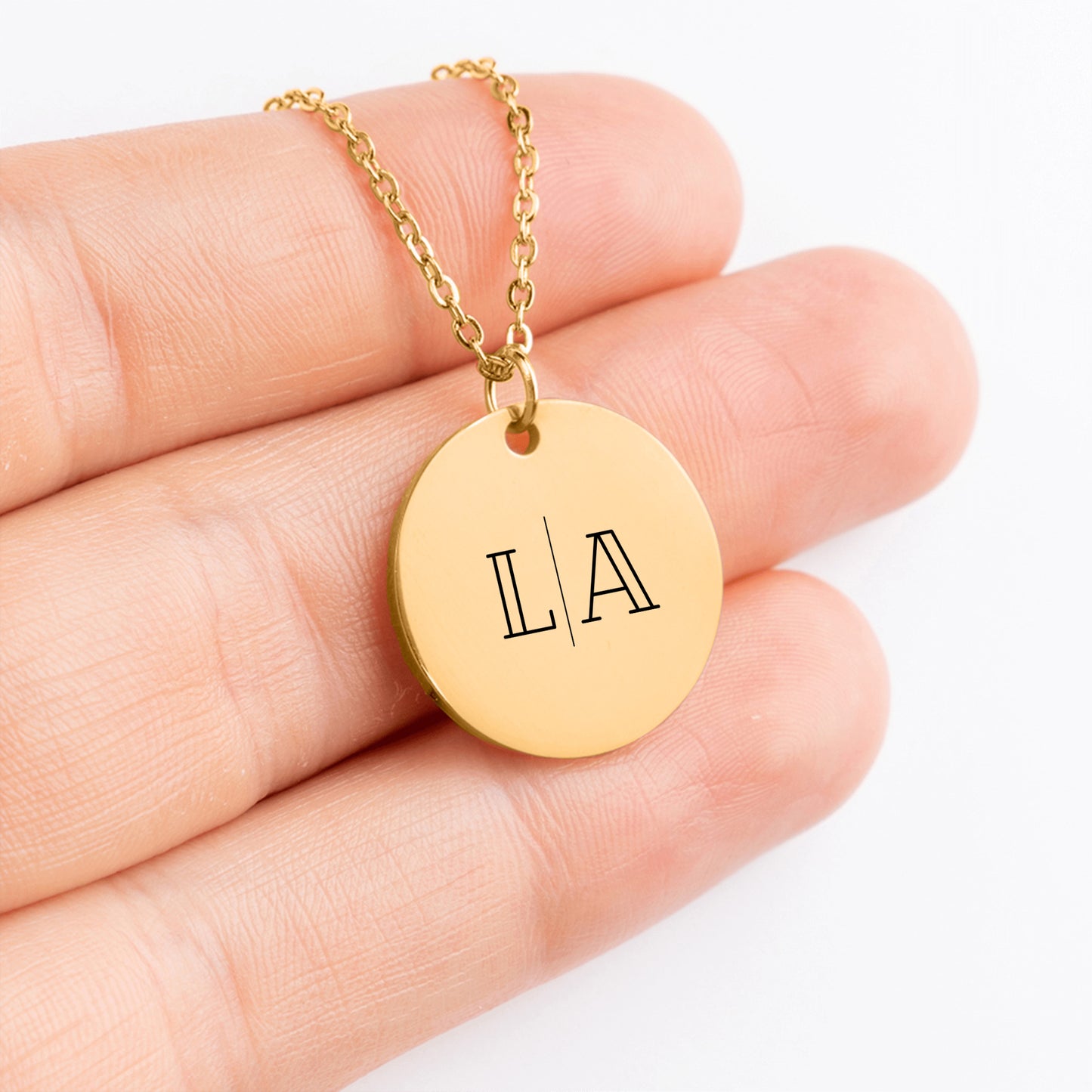collier lettre initiales gravure-argent-or rose-or