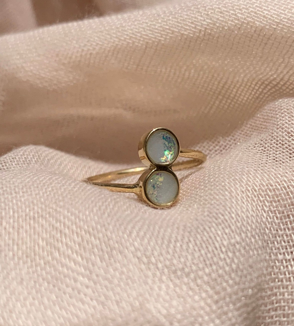 Anillo de leche materna Twin (14 quilates) oro macizo