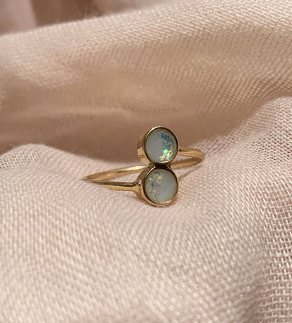 Anillo de leche materna Twin (14 quilates) oro macizo