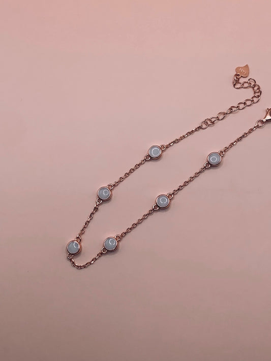 Bracelet 6 points-argent-plaqué or-plaqué rosé
