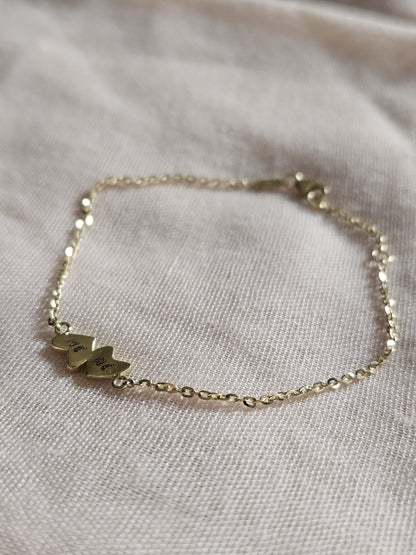 Moedermelk armband Noé twin rond of hartje (14 karaat) goud