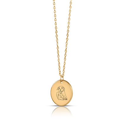 Foto colar desenho de linha arte gravura moeda - prata - ouro rosa - ouro