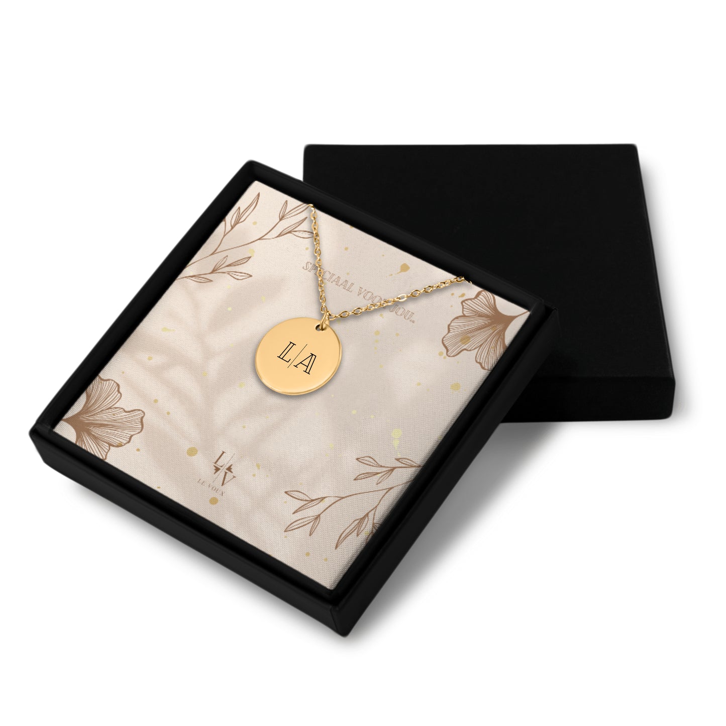 collier lettre initiales gravure-argent-or rose-or