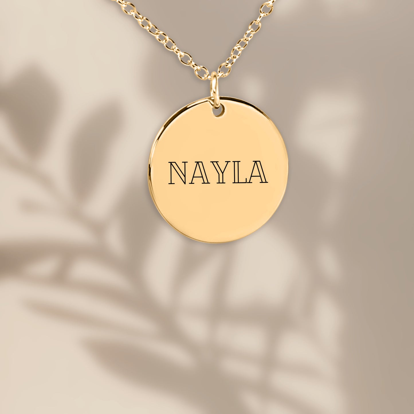 Colar com nome gravado em moeda joia com nome colar - prata - ouro rosa - ouro