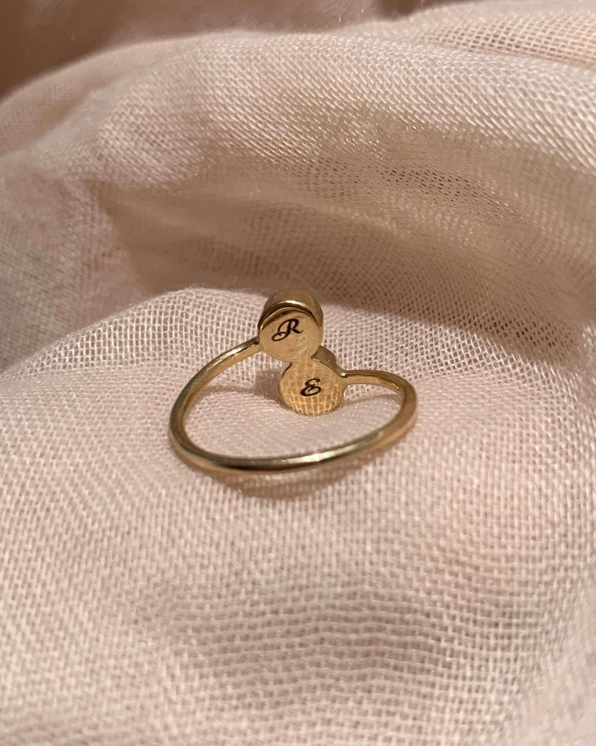 Anillo de leche materna Twin (14 quilates) oro macizo