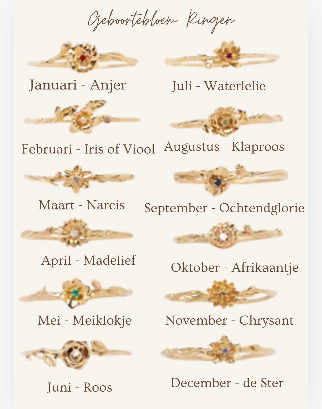 Anello fiore nascita oro