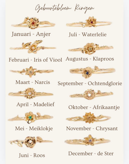 Anello fiore nascita oro