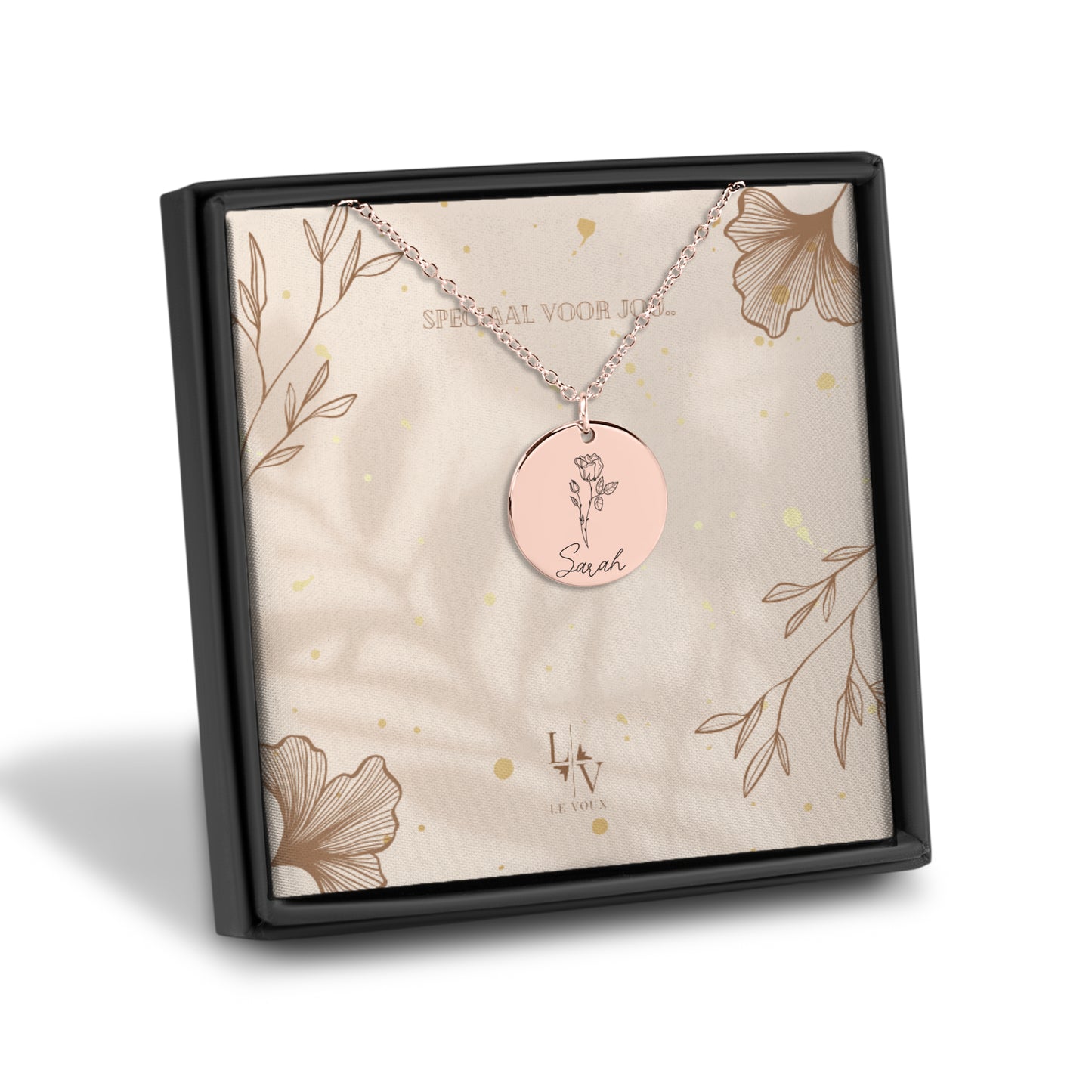 Fleur de naissance avec ou sans nom collier personnalisé bijoux de naissance-argent-rose-or