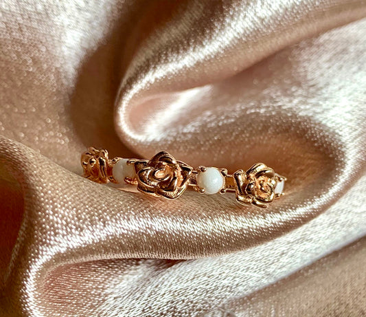 Bague lait maternel Rose (14 carats) or massif