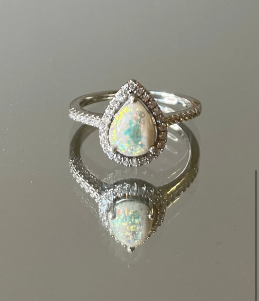 Teardrop sparkle moedermelk ring - 14 karaat goud