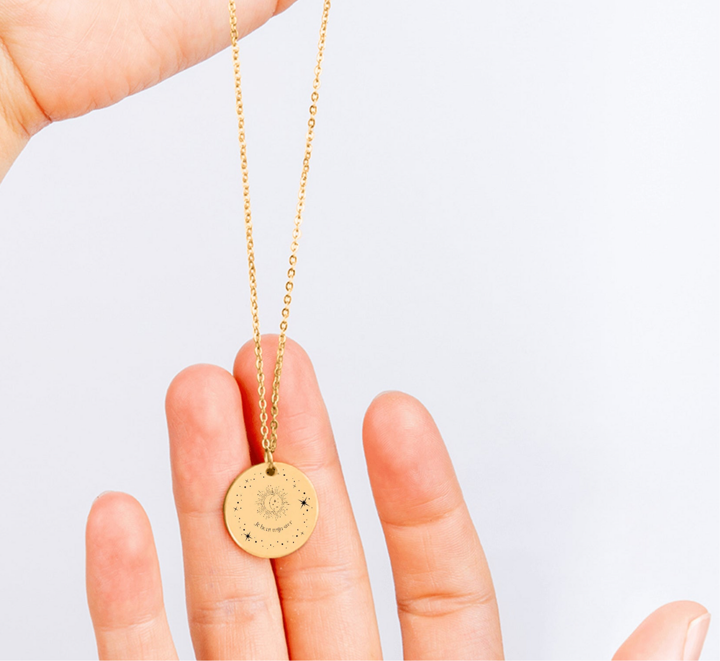 Collar estrella estrella galaxia con nombre o grabado de texto personalizado - plata - oro - oro rosa