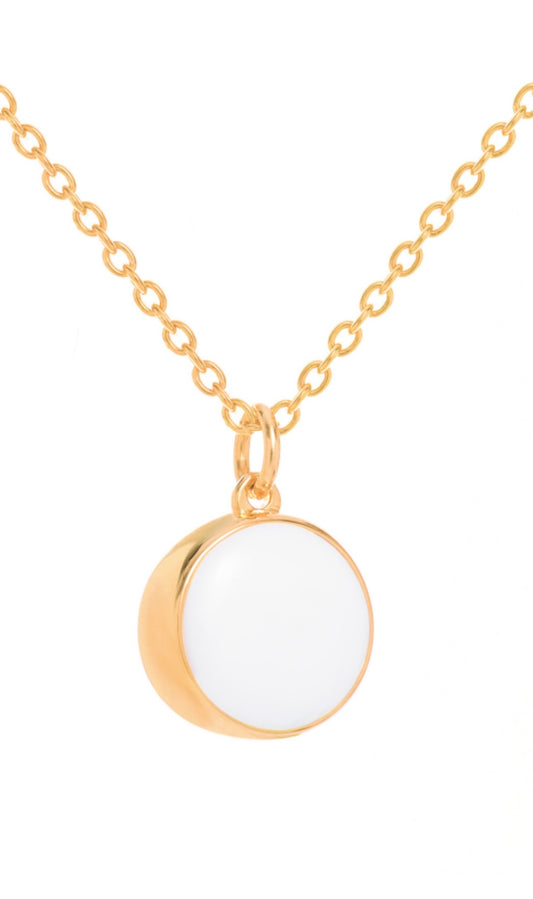 Pendentif bijoux lait maternel rond or 14 carats rempli classique