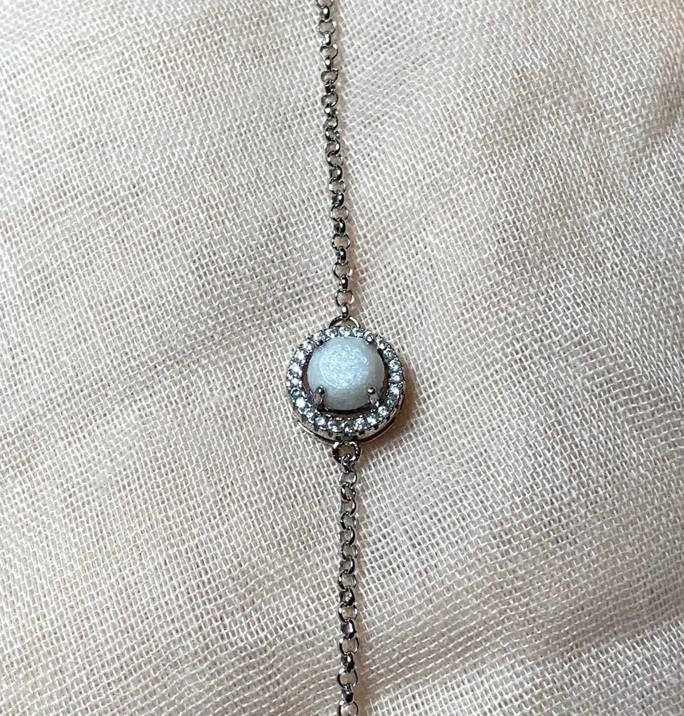 Bracelet à pois scintillants - argent et plaqué rose
